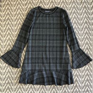 Michael Stars dress glen plaid bell sleeves size small